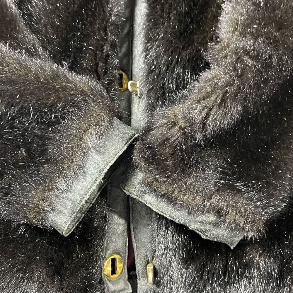 Raincheetahs Naman Vintage 60s Faux Fur Black Coat - Picture 10 of 14